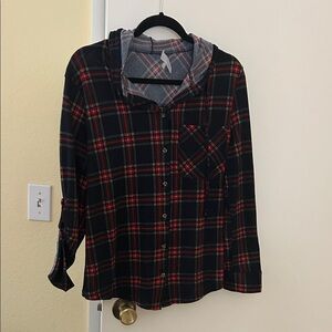 Eden & Olivia Red and Black Plaid Shirt